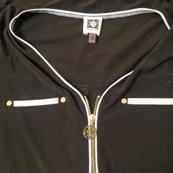 Anne Klein Women's‎ Black A-Line Collar Sporty Sheath Dress Size 10 - Picture 6 of 7